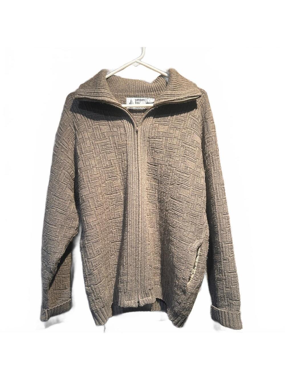 Vintage London Fog Men's heavy knit Tan Jacket